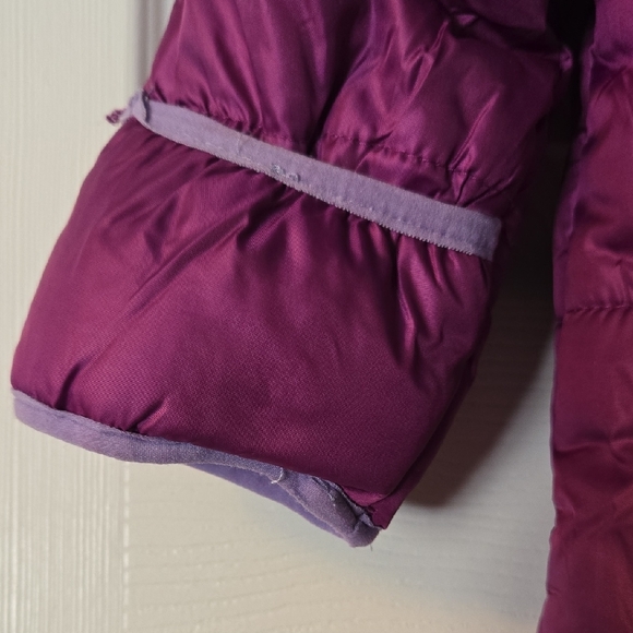 Pink Platinum Fleece-lined 12-18 M Hooded Purple Snowsuit Winter Snow Pants - Picture 4 of 6
